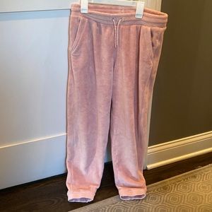 Fuzzy pink sweatpants